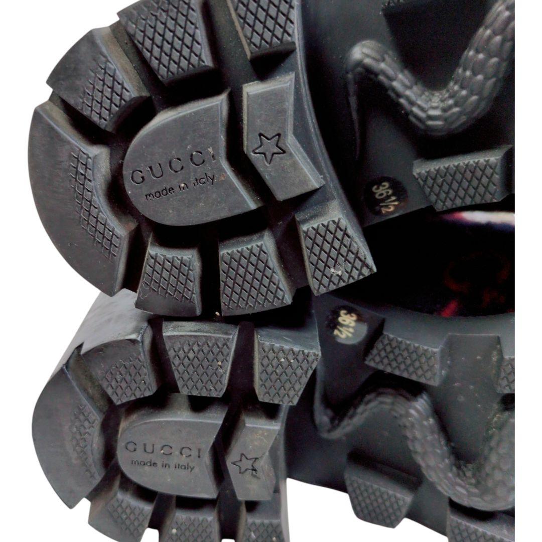 ら*び様 美品【GUCCI】グッチ ブーツGG柄 シェリーライン ブーティ 23