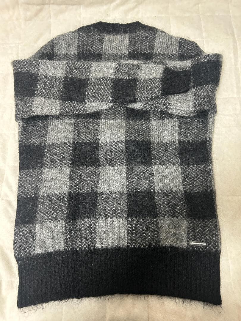 uniform experiment ブロックチェックモヘアニットプルオーバー