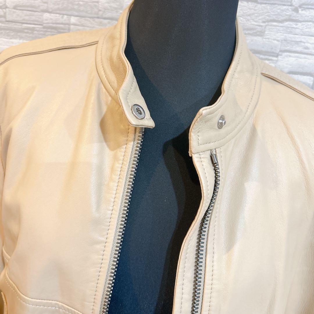【激安✨️】theory 本革 ジャケット ベージュ 定価98000円 セオリー
