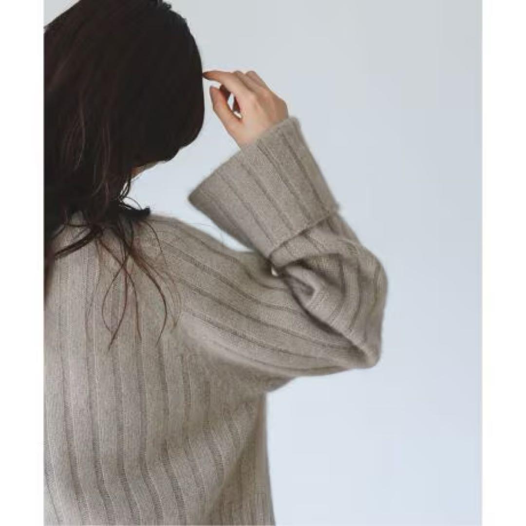 Noble ヤク ワイドリブニットプルオーバー グレーA