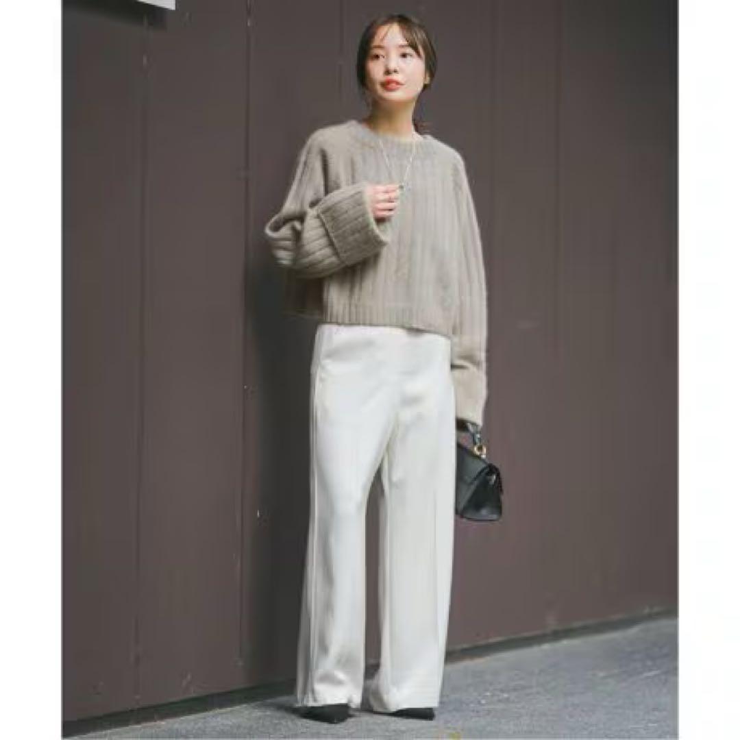 Noble ヤク ワイドリブニットプルオーバー グレーA