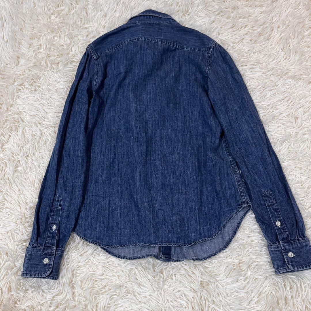 す*れ様 ポロラルフローレンボウタイ　ブラウス　ポニー刺繍　リボン　デニム　S