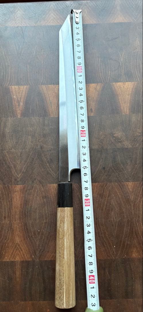 堺打刃物　霞　切付　柳刃9寸　270mm 包丁　白鋼　和包丁　水牛　朴木