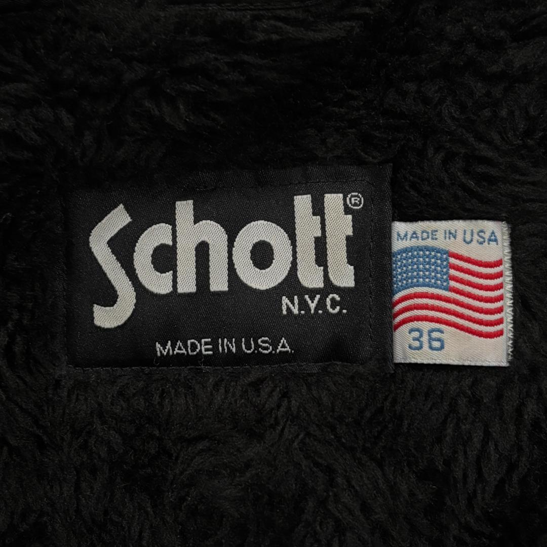 【名作641・ライナー付】ショット/シングルライダース/本革/ブラック/36