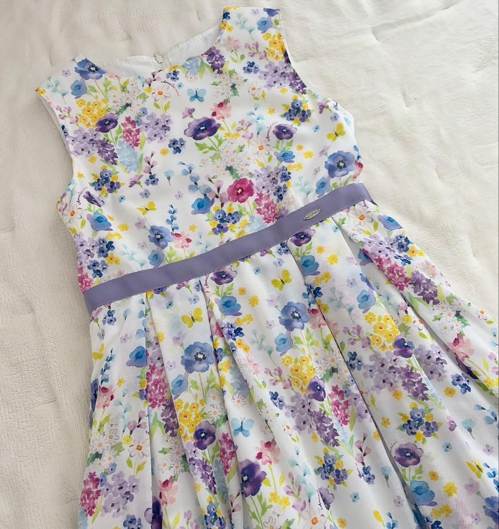 アナスイ ミニ⭐︎ノースリーブ 水彩花柄ワンピース　145〜155㎝