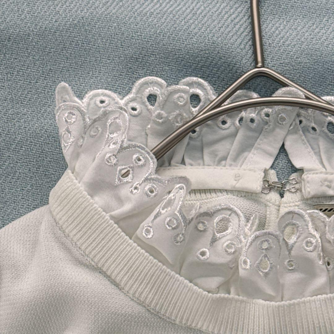 極美品✨ユナイテッドアローズ　スカラップレースニット 白 洗える 4way