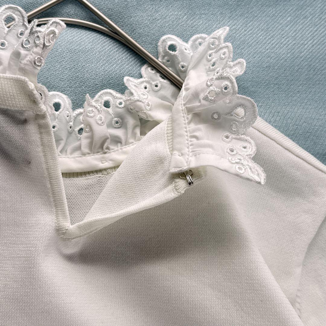 極美品✨ユナイテッドアローズ　スカラップレースニット 白 洗える 4way