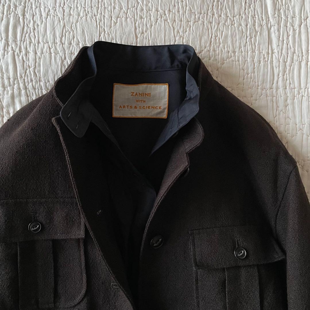 ZANINI コラボARTS&SCIENCE シルクギャザーシャツジャケット