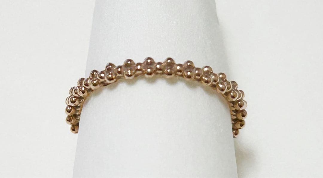 ローズゴールド ビーズデザインリング