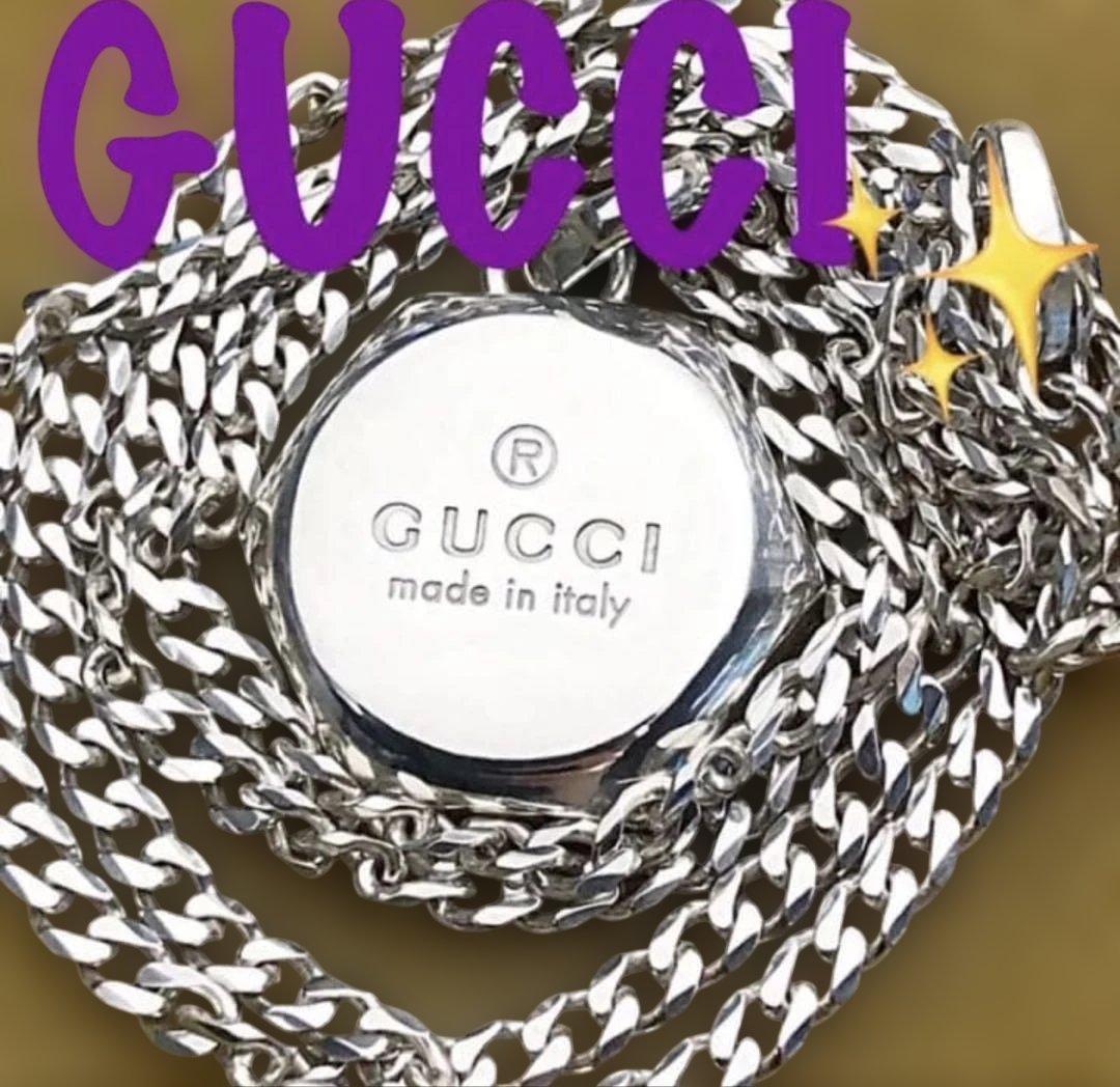 美品 GUCCI グッチ ヘキサゴン ペンダントネックレス