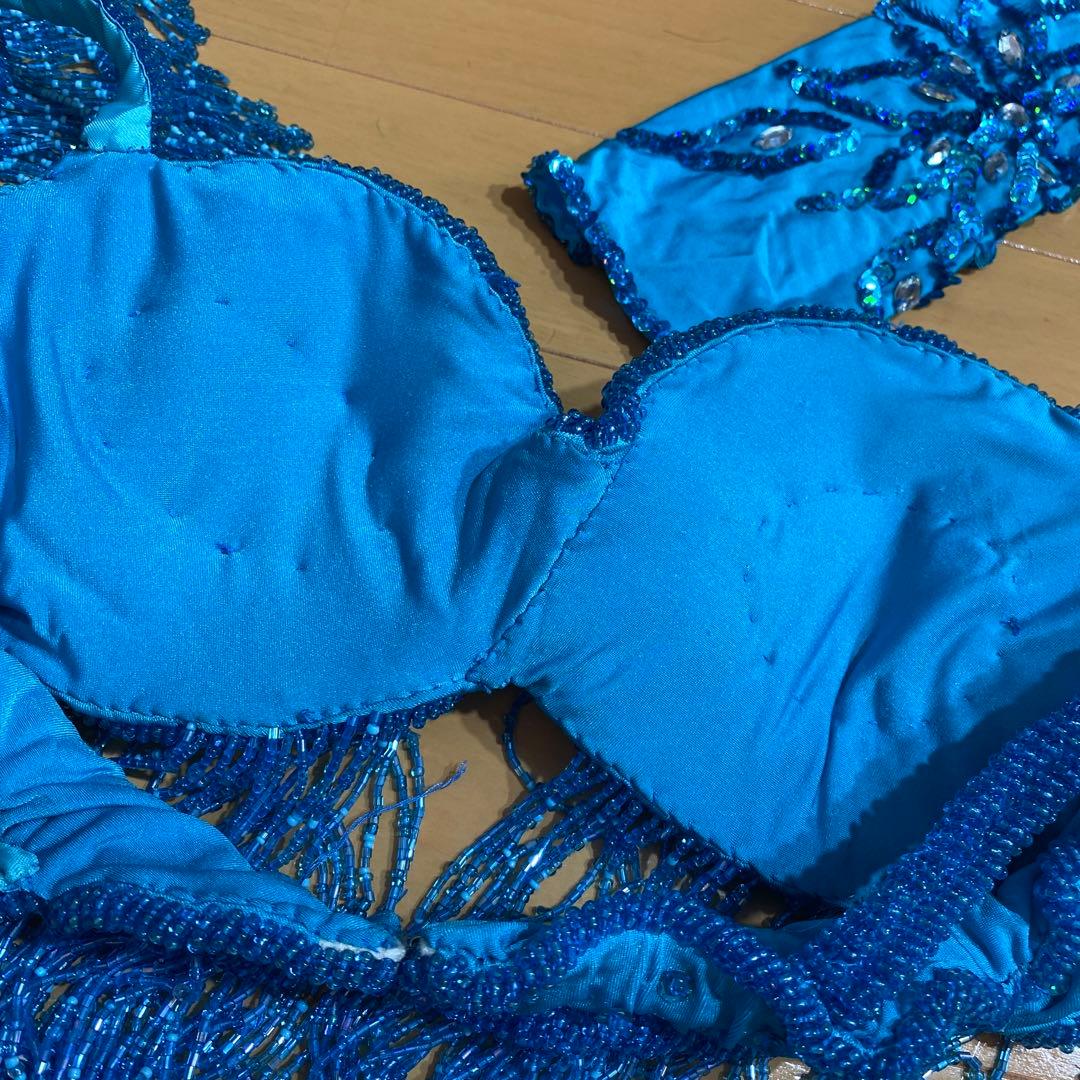 定価6万　青いビーズ装飾 ベリーダンス　衣装