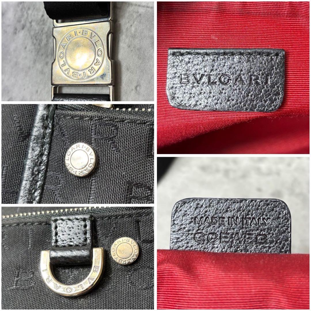 希少 BVLGARI ロゴマニア ボディバッグ 斜め掛け ブラック 黒