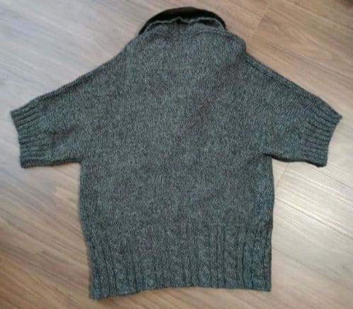 MaxMara　スポーツマックス　ニットコート　gray　襟リアルファー　美品