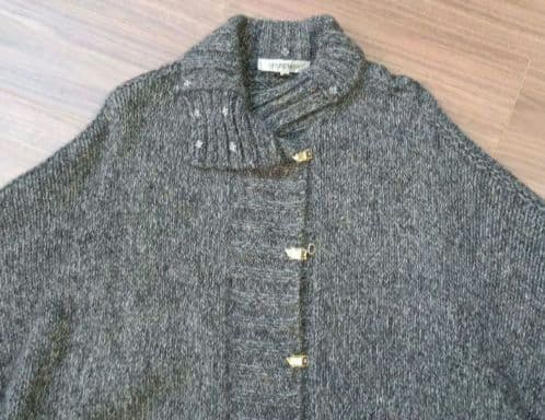 MaxMara　スポーツマックス　ニットコート　gray　襟リアルファー　美品