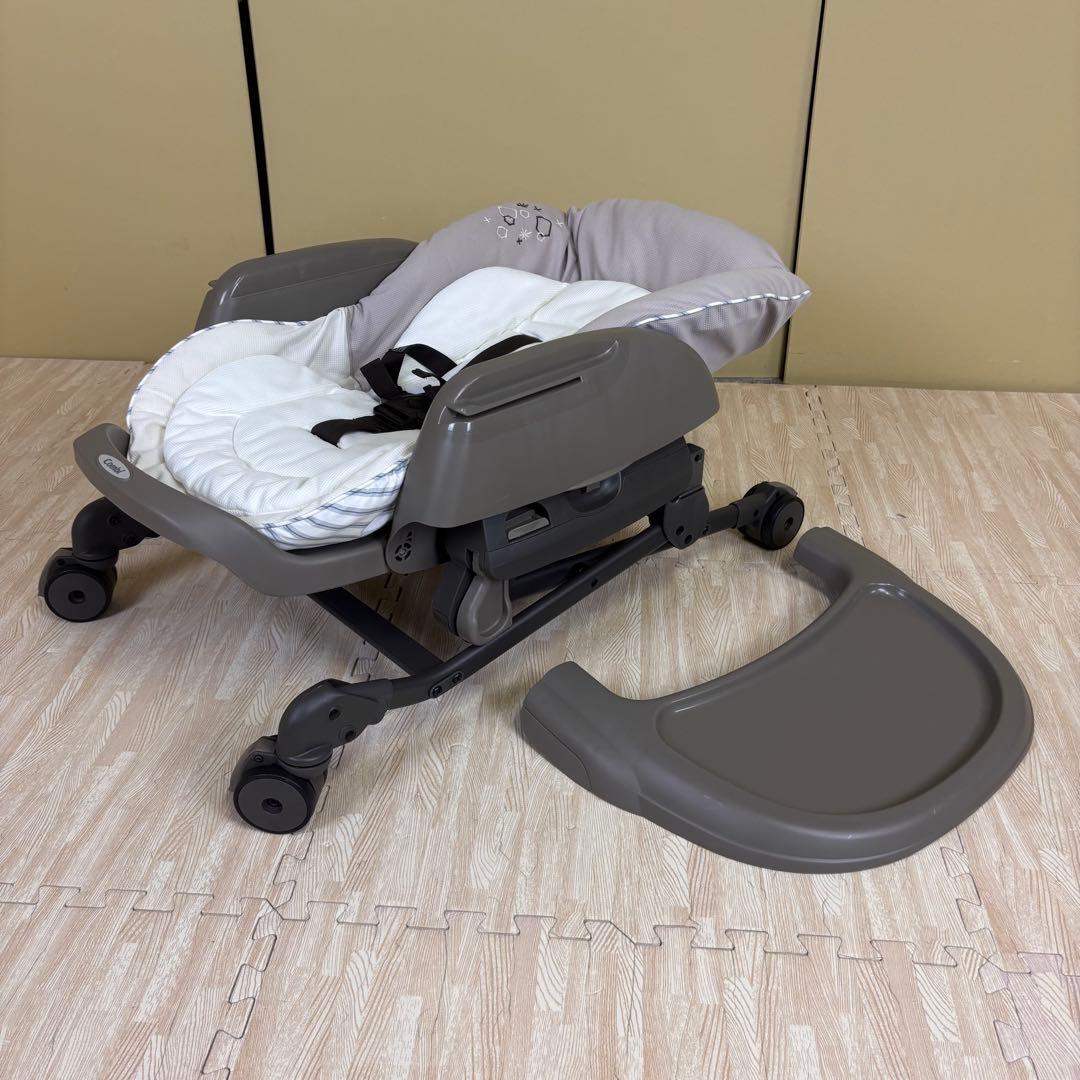 極上クリーニング済　☆綺麗☆　コンビ　ハイローベッド＆チェア　ネムリラ　グレー