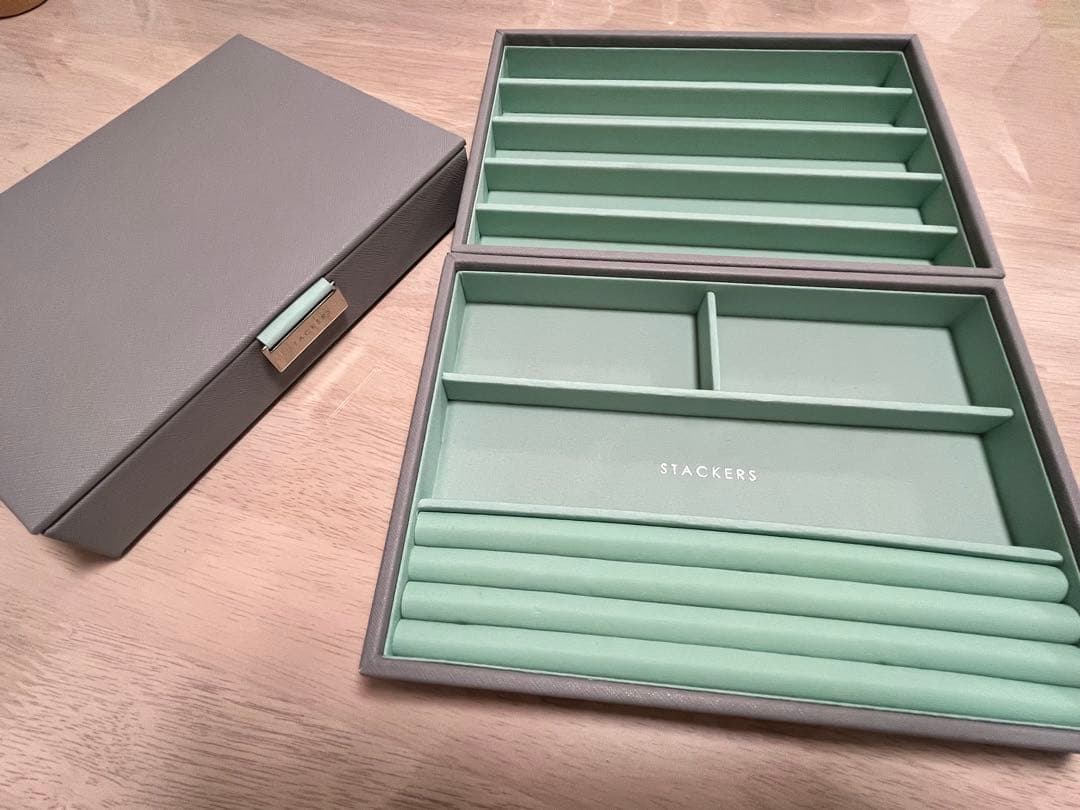 【値下げ】STACKERS アクセサリーケース グレー/ミント