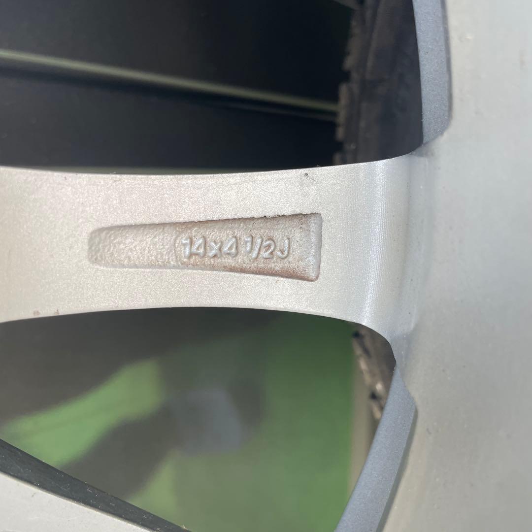 14インチ シルバー 5スポークホイールセット スタッドレス 155/65R14