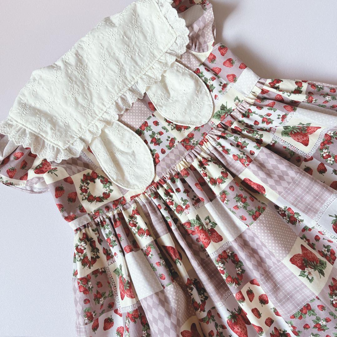 ちゃんまい♡90cmリバティ✖️無地セーラーワンピース