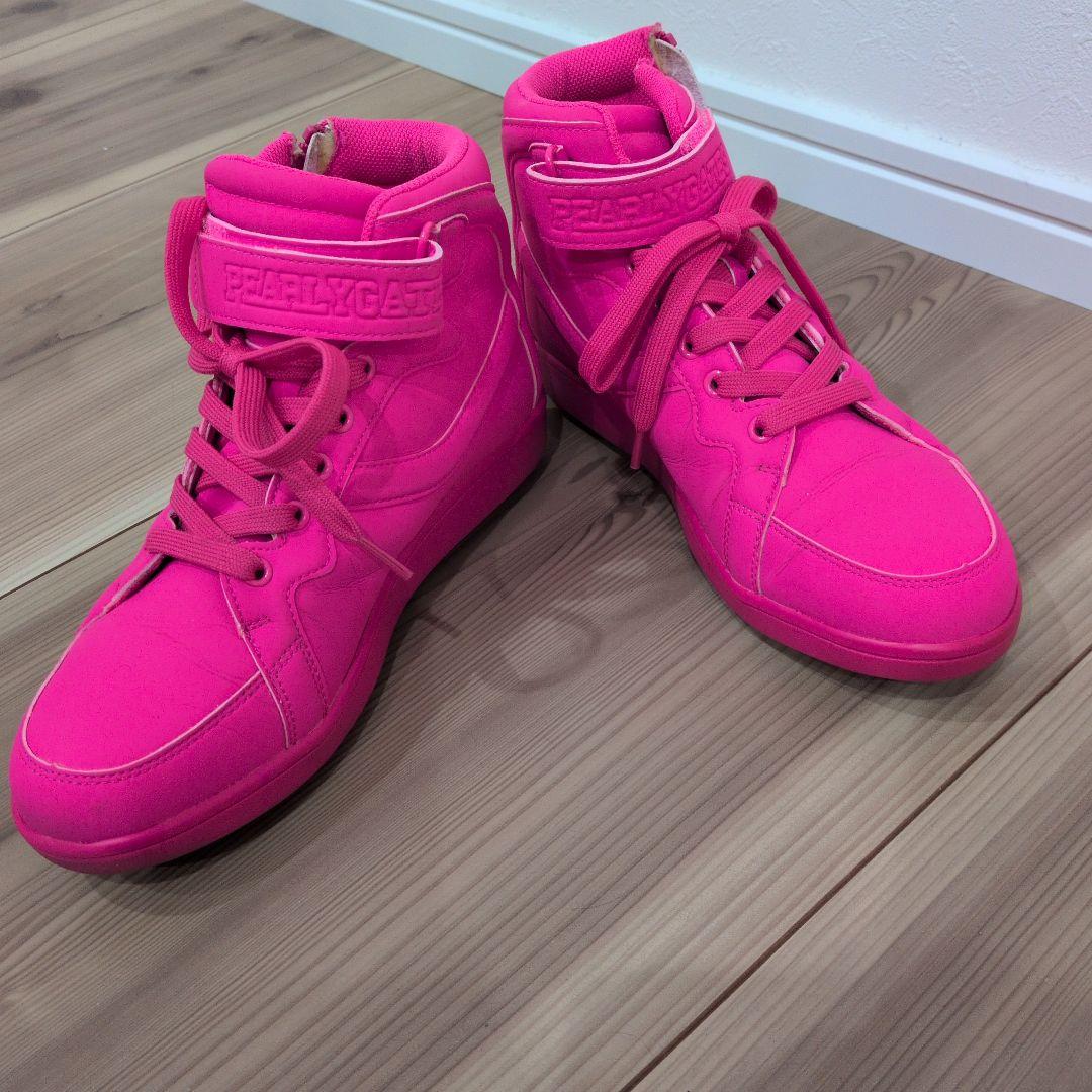 PEARLY GATES ピンク ハイカットスニーカー 23.5cm