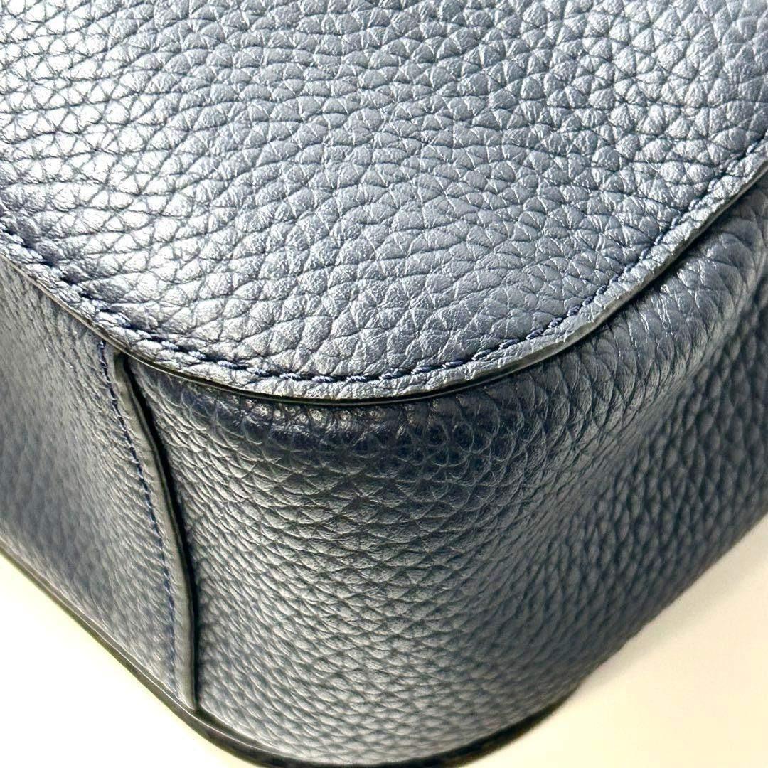 美品　コーチ　ゴッサム　レザー　クロスボディバッグ　C0241 シボ革　ネイビー