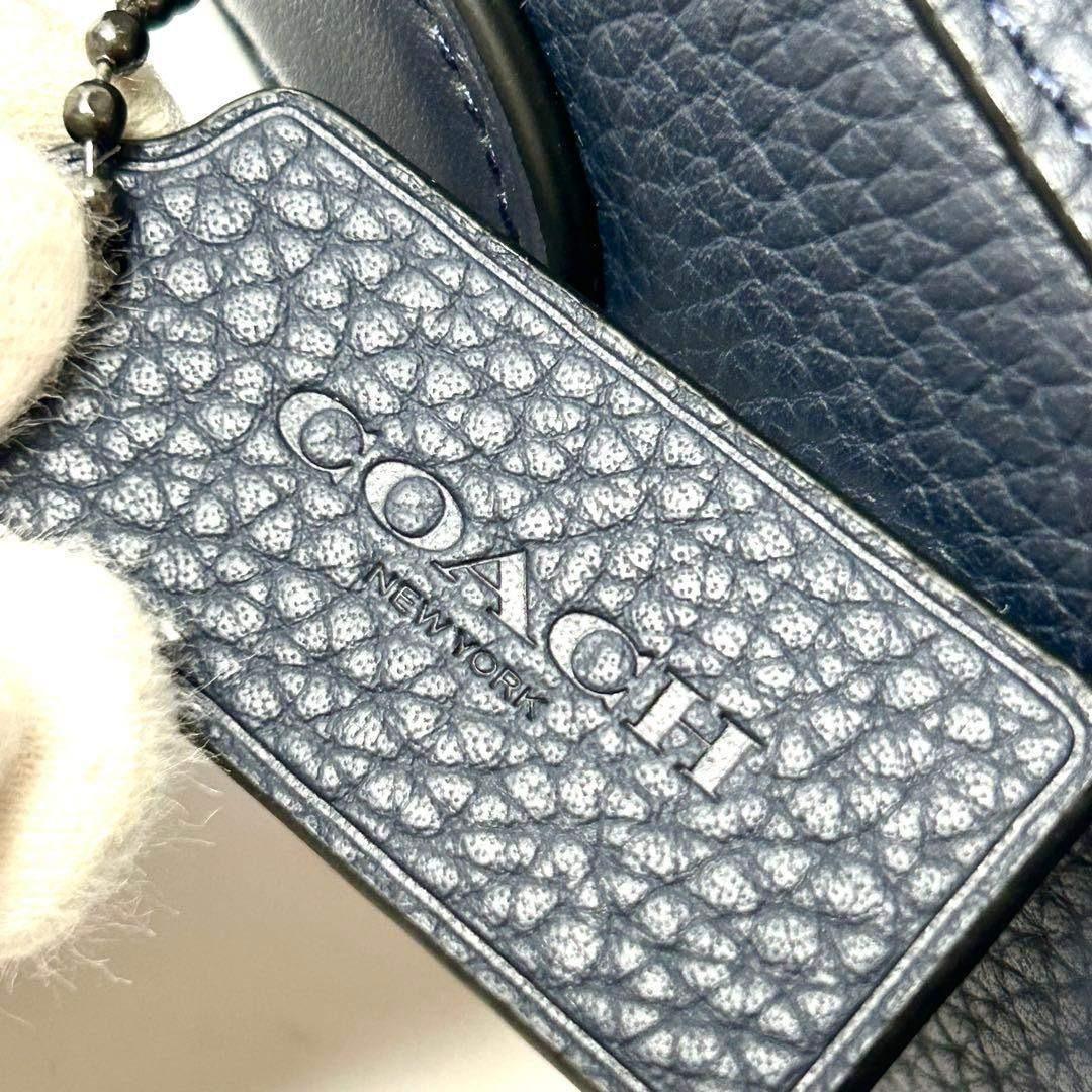 美品　コーチ　ゴッサム　レザー　クロスボディバッグ　C0241 シボ革　ネイビー