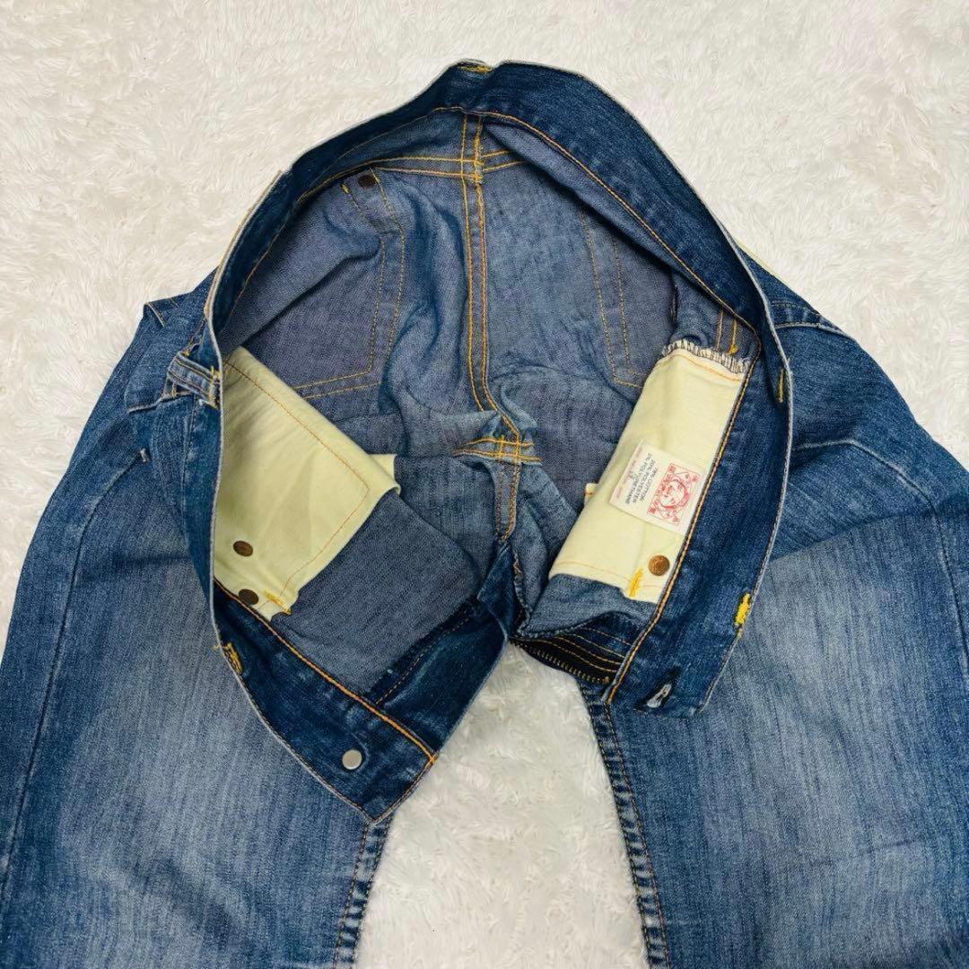 希少 EVISU DONNA 大黒 白 ビックカモメ デニム 虎耳 ストレート