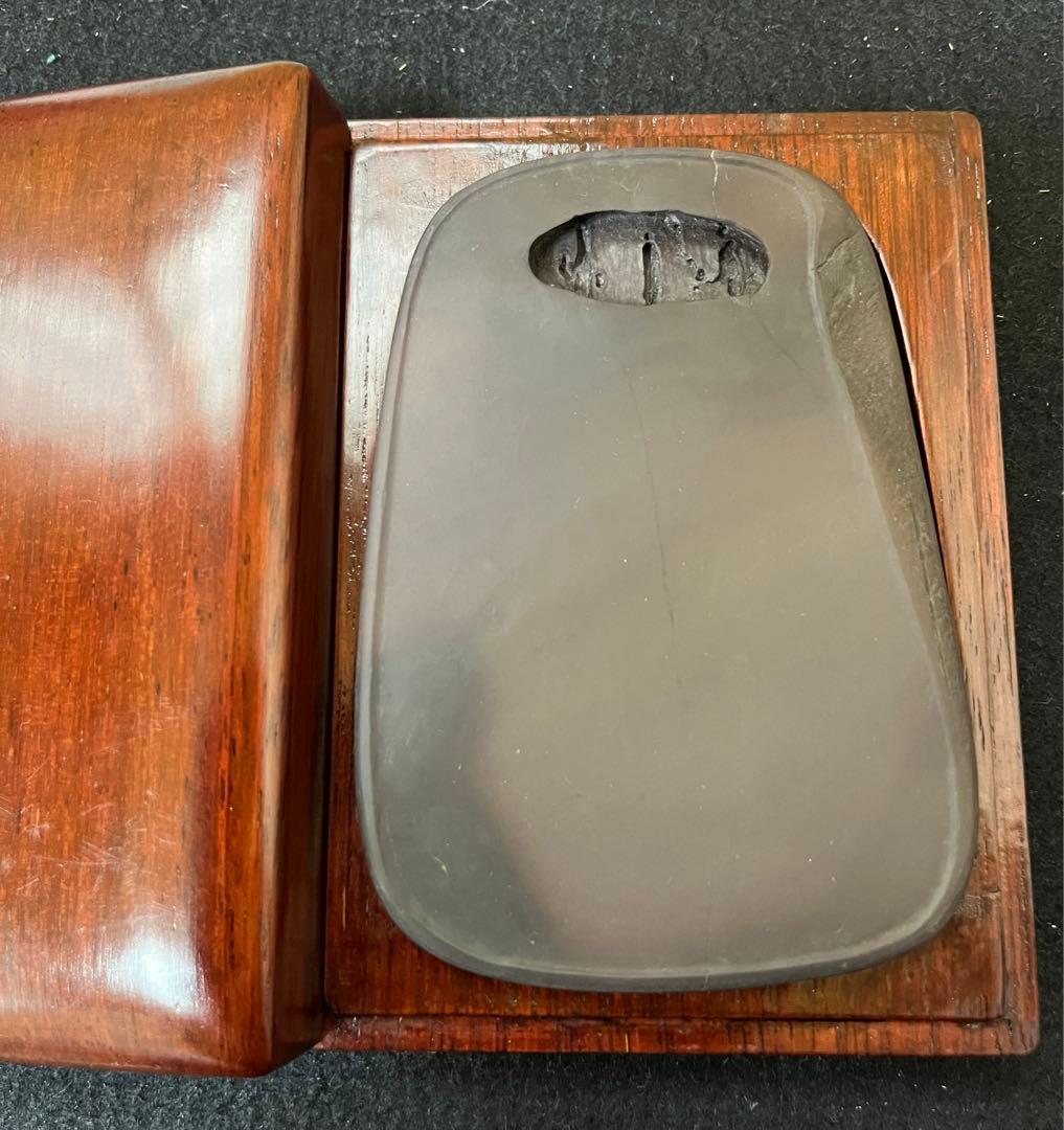 処分価格　旧老坑端渓水巌硯　氷裂紋・金線・臙脂暈・文房四宝