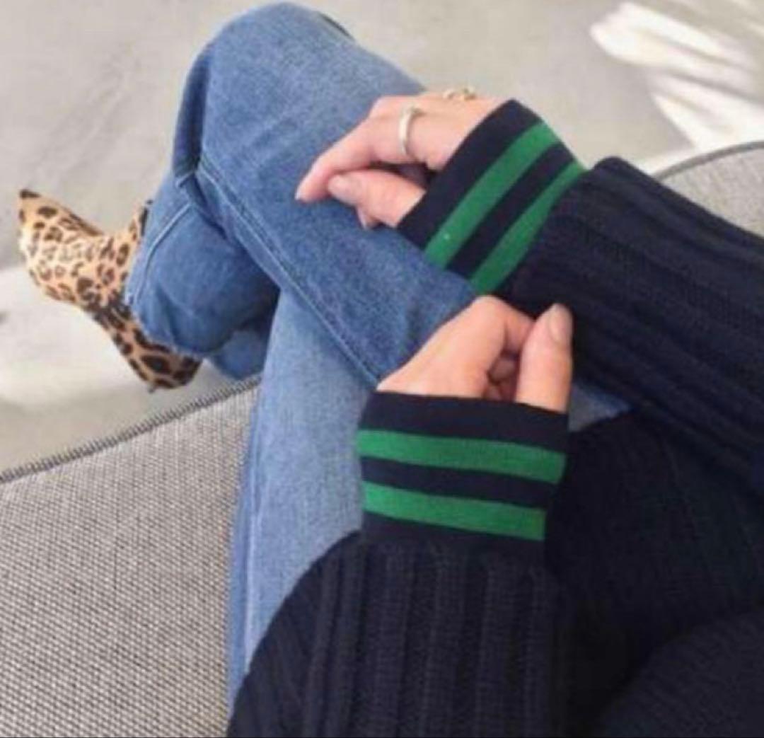 は*な様 アパルトモン Sleeve Line ボートネック rib Knit