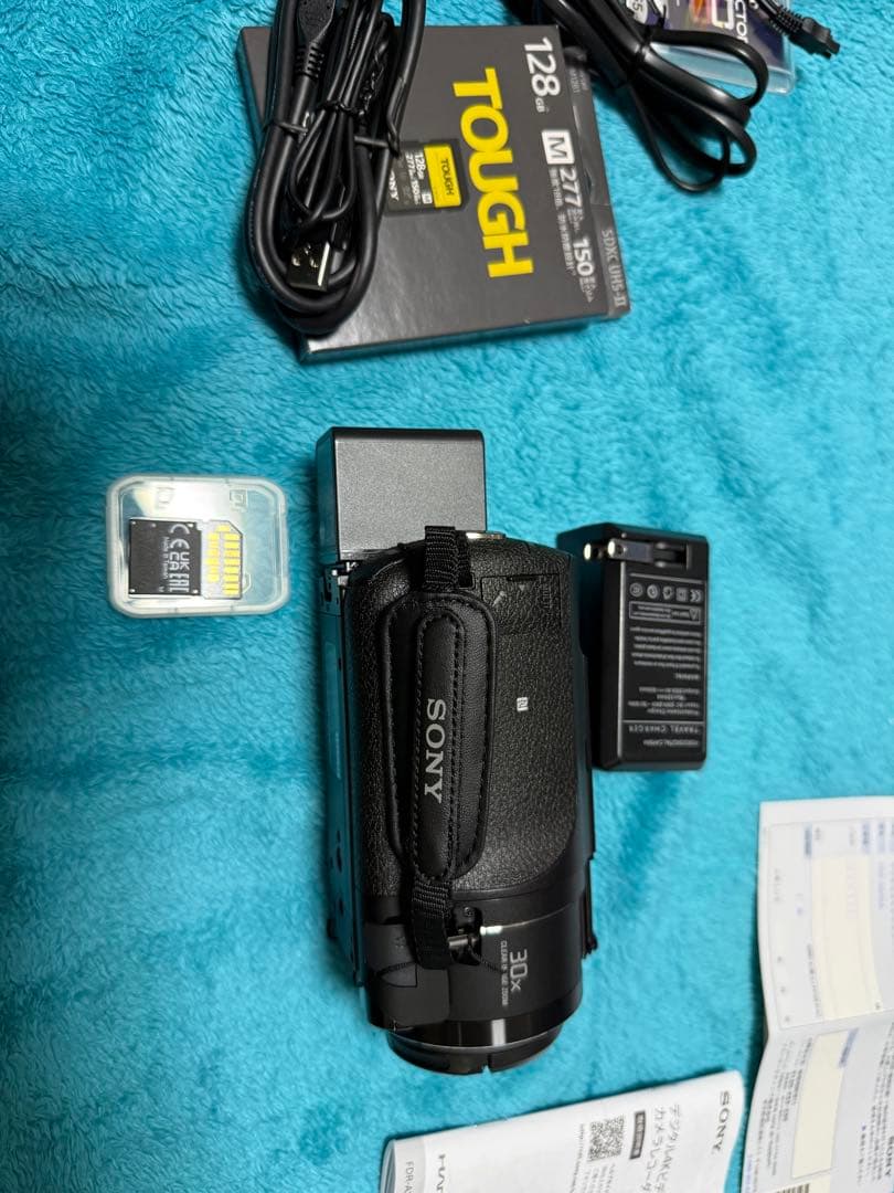 ブラックSONY FDR-AX45AビデオカメラSDカードTOUGH 128G他