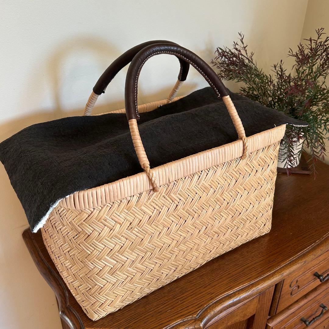 冬を楽しむバスケットカバー＊ミナペルホネンハギレ＊フランスリネン＊マルチカバー