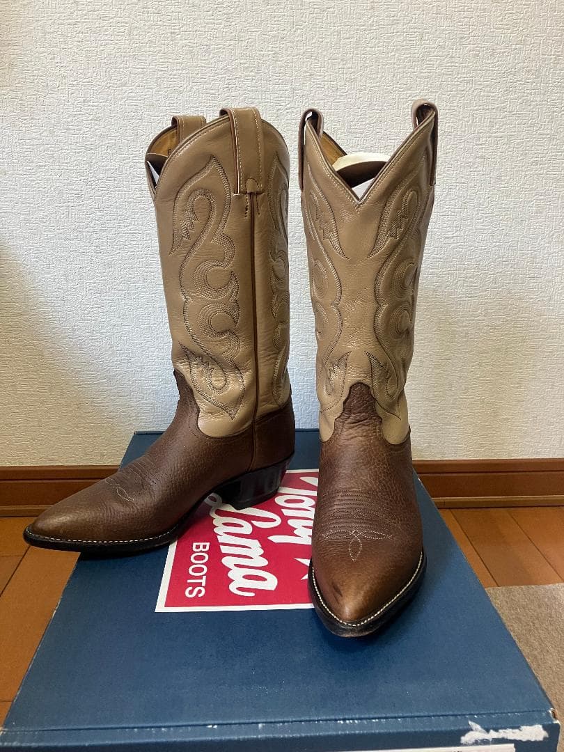 トニーラマ　ウエスタンブーツ　ブラウン/ベージュ レザー　６C　23cm