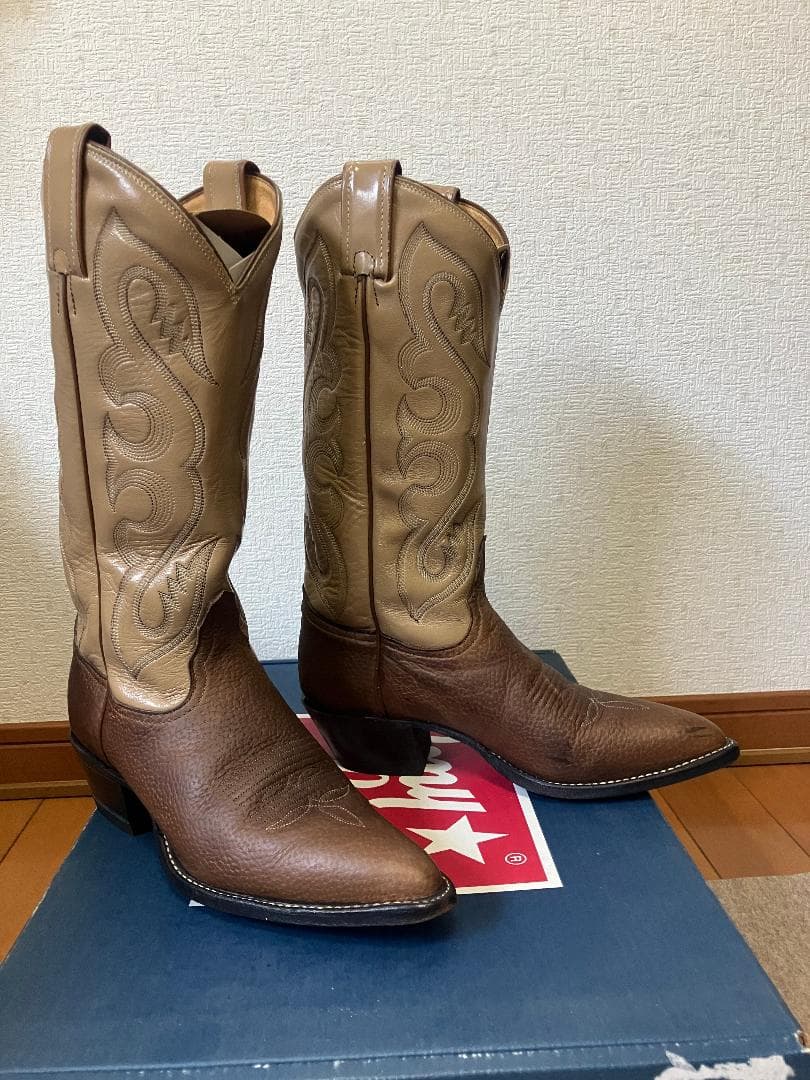 トニーラマ　ウエスタンブーツ　ブラウン/ベージュ レザー　６C　23cm