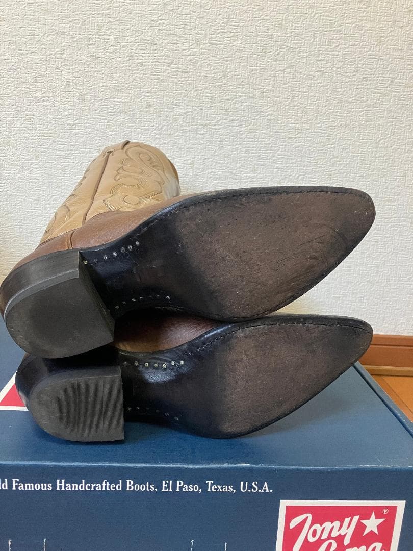 トニーラマ　ウエスタンブーツ　ブラウン/ベージュ レザー　６C　23cm