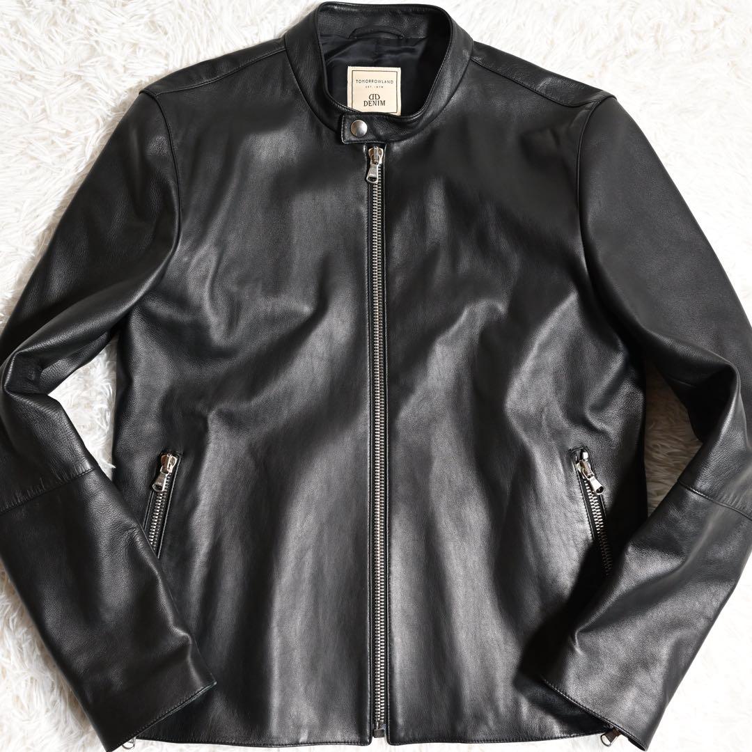 トゥモローランド x デニム レザージャケット ライダースジャケット