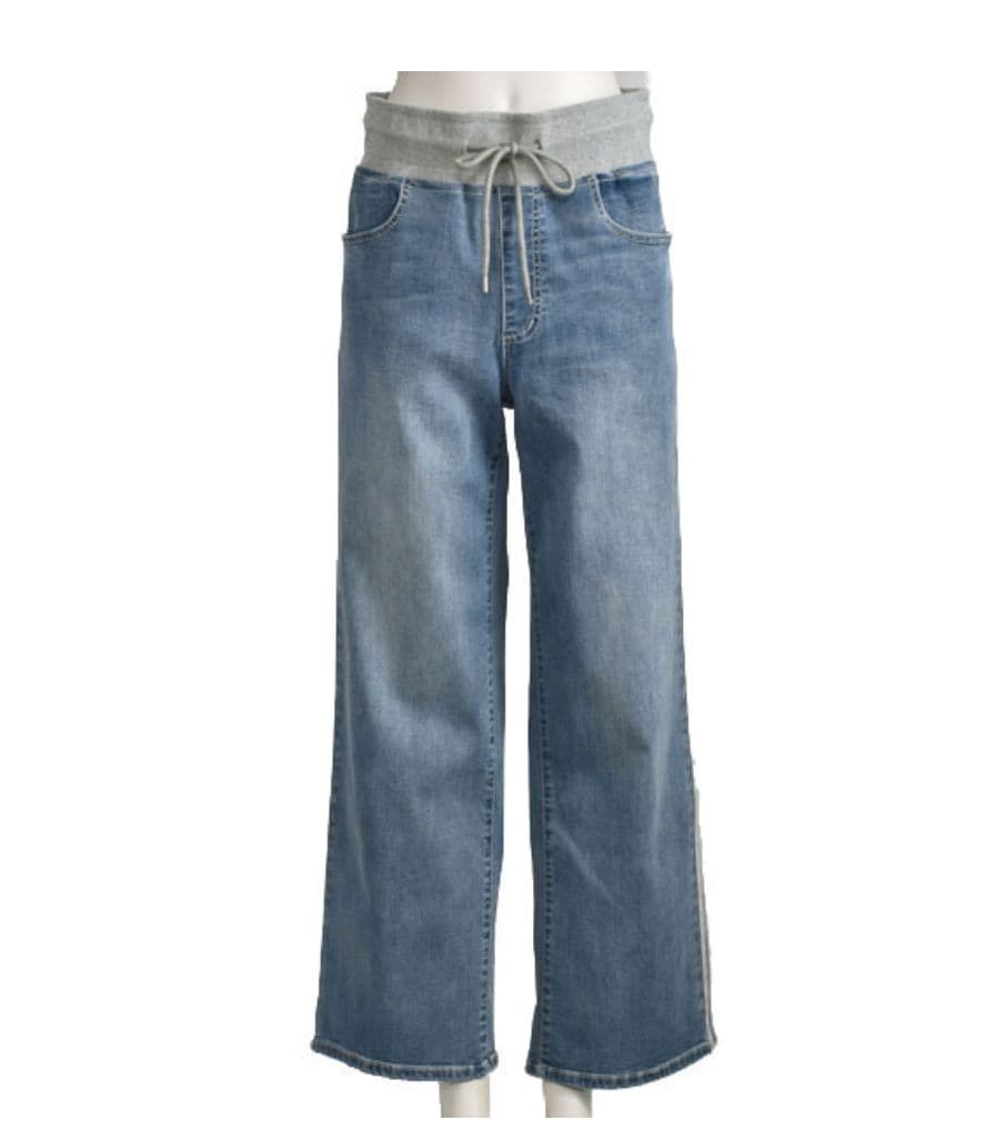 ワイドレッグデニムパンツ ライトブルー