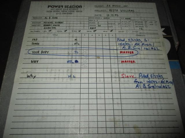 その他 vesta williams al b. sure RARE!! master