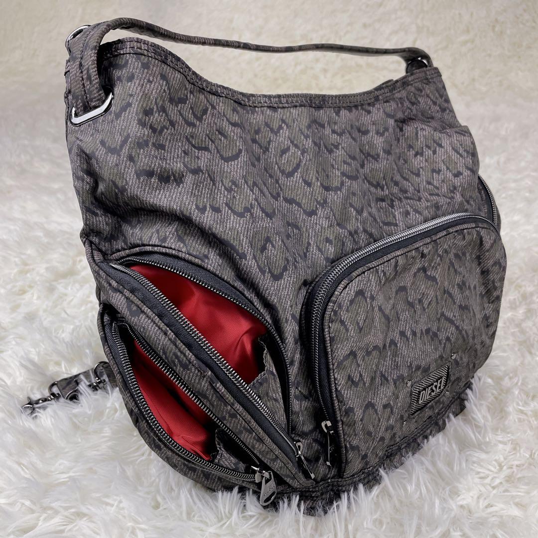 DIESEL レオパード柄 ショルダーバッグ　2way y2k総柄