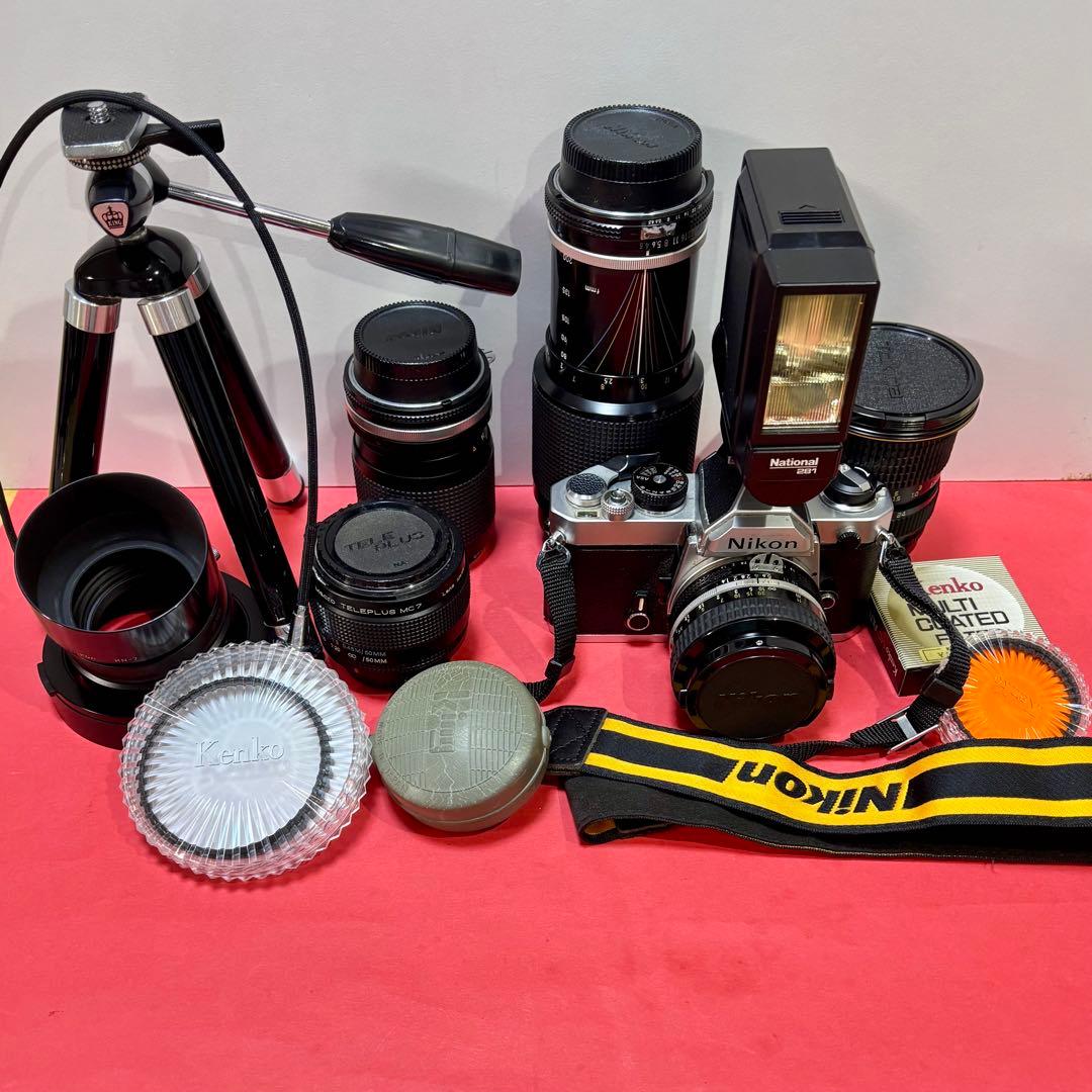 m*m様 Nikon FMフィルムカメラ/レンズ4個/テレプラス/フラッシュ他