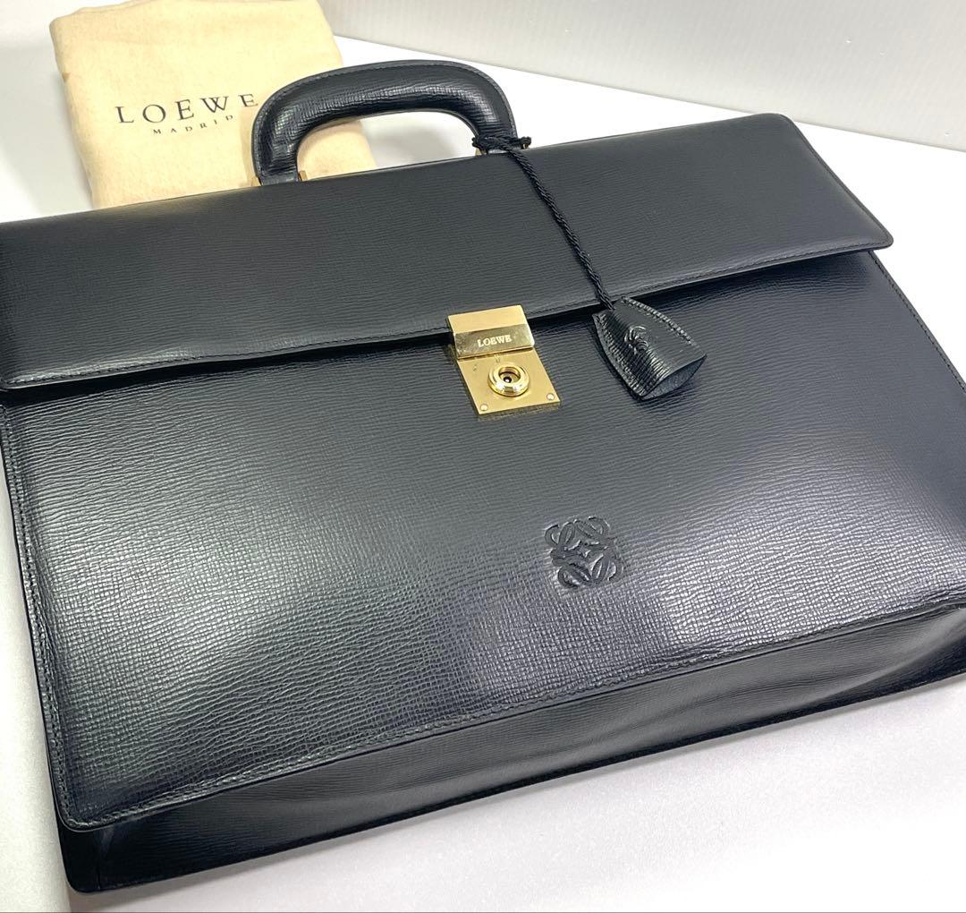 極上美品■ LOEWE ロエベ アナグラム ブリーフケース ビジネスバッグ 黒