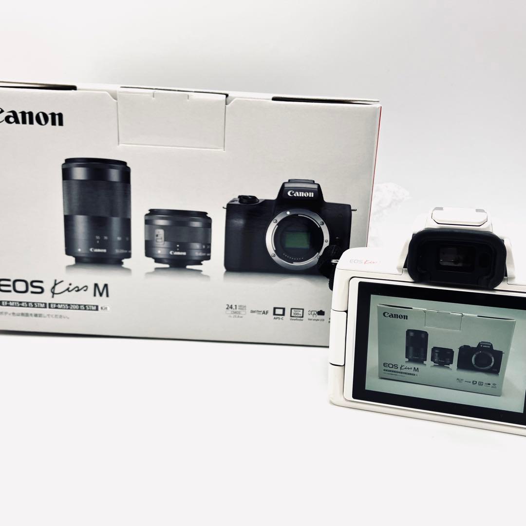 Wi-Fi対応♪ Canon EOS Kiss M ホワイト　18-55mm