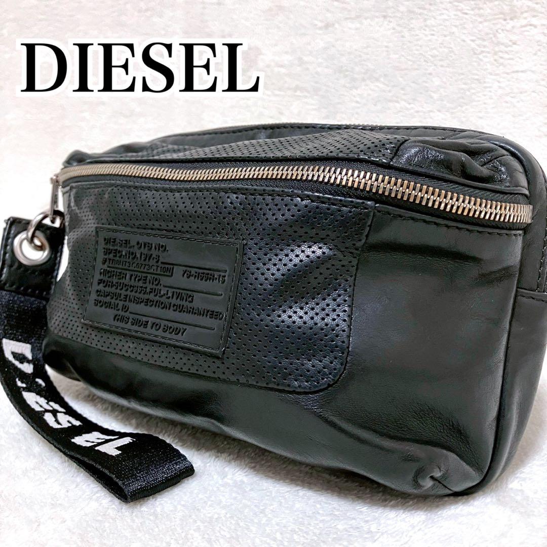 希少 DIESEL ディーゼル レザー ボディバッグ ロゴ 斜掛け クロスボディ
