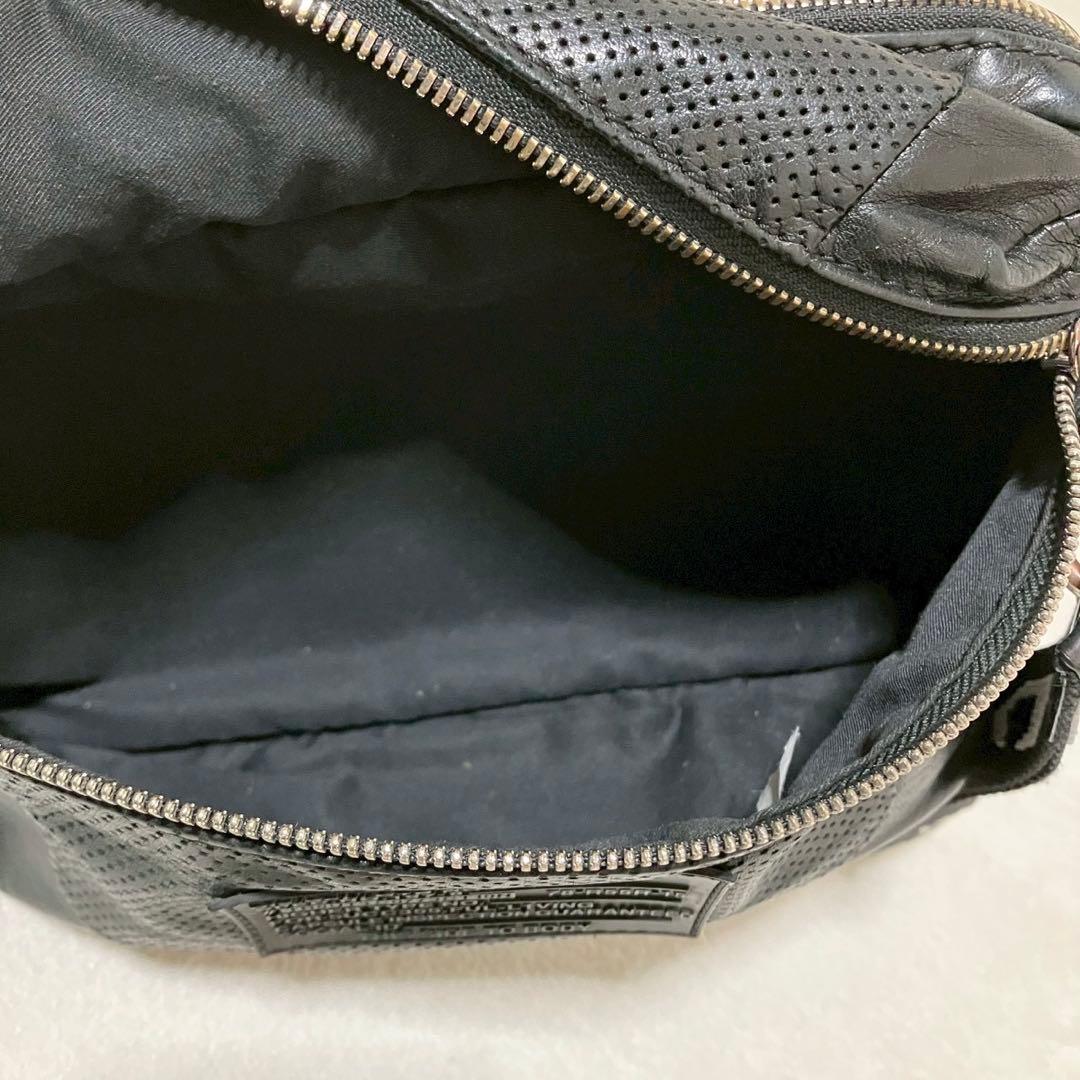 希少 DIESEL ディーゼル レザー ボディバッグ ロゴ 斜掛け クロスボディ