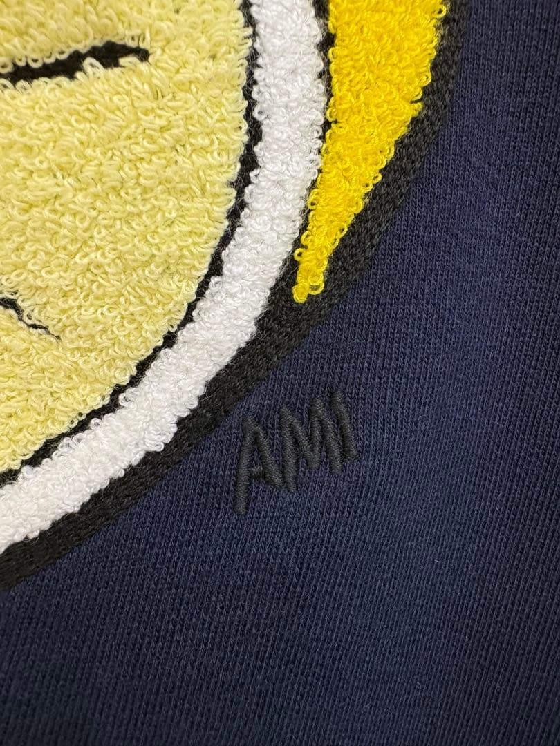 amiparis レモン刺繍 ネイビー スウェット アミパリス S