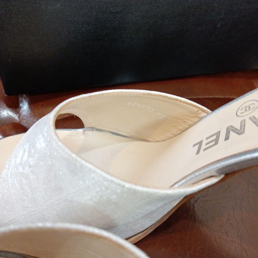 CHANEL ミュール 45002 シルバー 35