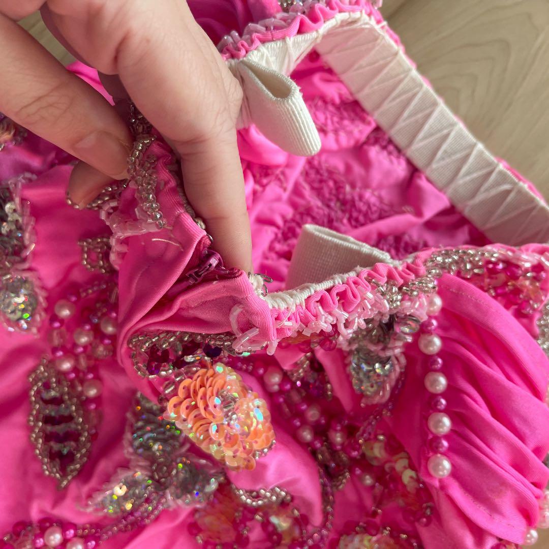 エジプト製ベリーダンス衣装 ピンク ドラムソロ　ミニスカート