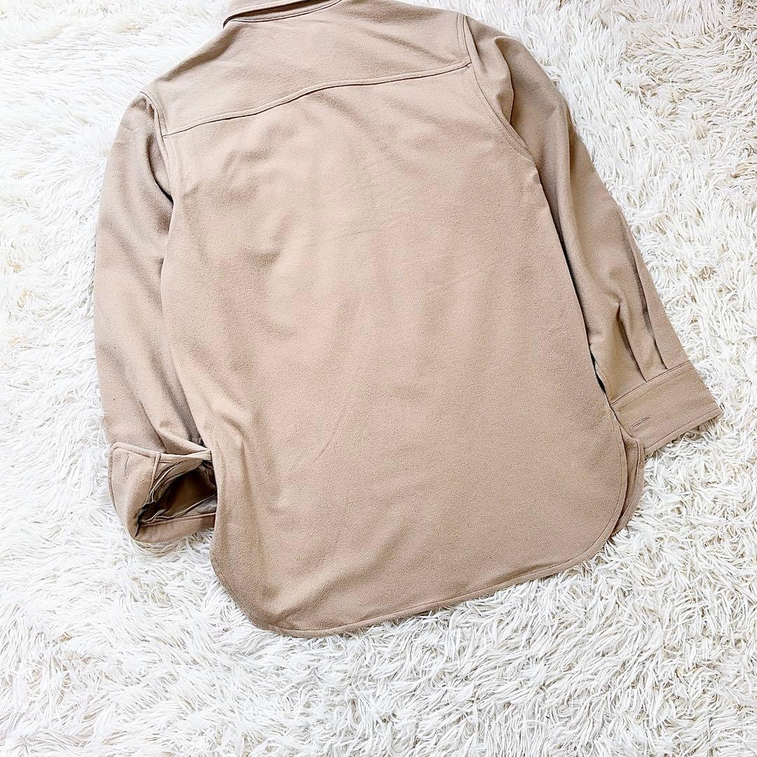 【美品】オーラリー　AURALEE ウール100%フランネルシャツ　ベージュ