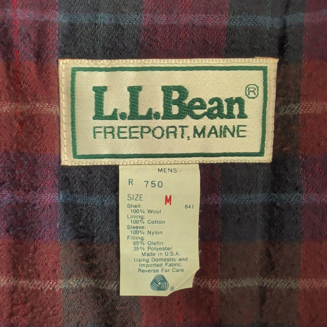 80s エルエルビーン ウールブルゾン レザー襟 ボンバージャケット USA製