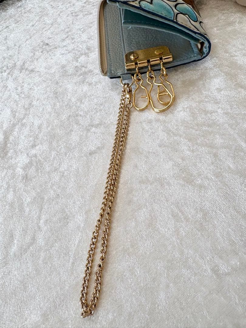 ATAO アタオ キーケース ベル ハッピーヴィトロ プラチナグラス ハート