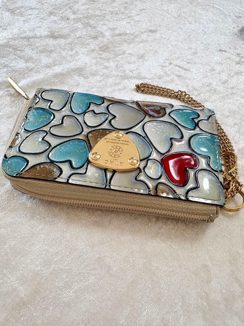 ATAO アタオ キーケース ベル ハッピーヴィトロ プラチナグラス ハート