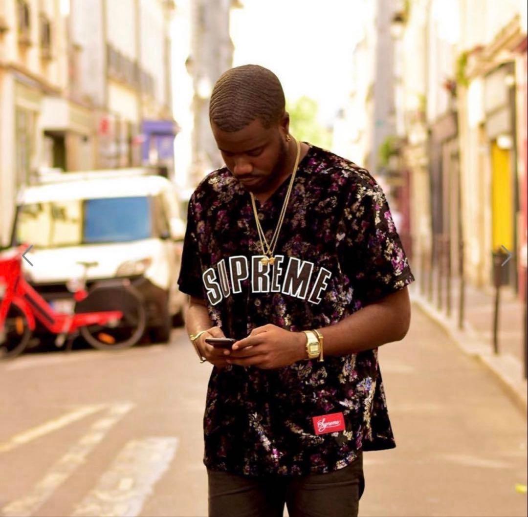 Floral Velour Baseball Jersey short セット